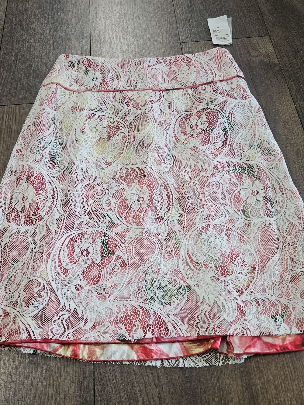 NWT Alberto Makali Floral Lace Overlay Skirt Size 6